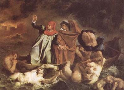Eugene Delacroix The Bark of Dante (Dante and Virgil in Hell) (mk09)